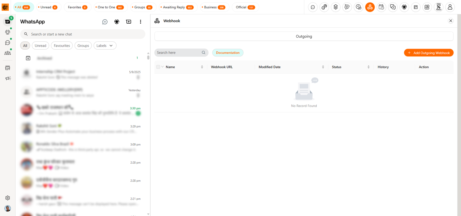 tiger crm chrome extension webhook Features